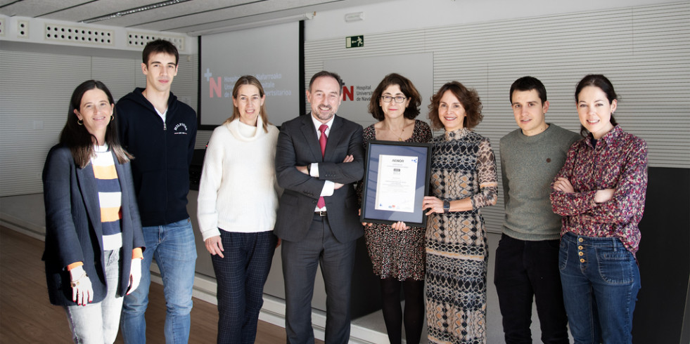 La Sección de Nutrición Clínica del Hospital Universitario de Navarra renueva su certificado de calidad ISO